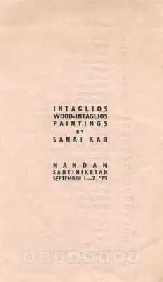 Kar, Sanat (Artist). Sanat Kar, 1975 | Solo Exhibition Catalogue | 00875676
