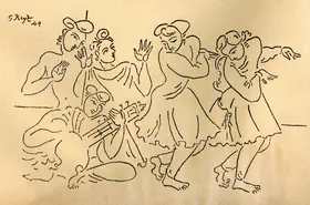 Keyt, George (Artist). Line Drawing, 1949 | Sketch
