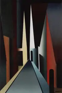Sharma, Mohan (Artist). Steeples, 1975 | Painting