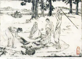 Dey, Mukul (Artist). Durga, 1974 | Drawing