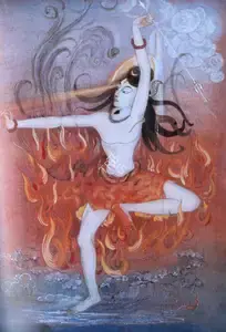 Bhanja, Gauri (Artist). Shiva Dancing, n.d. | Painting