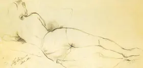 Bose, Atul (Artist). Reclining Female, n.d. | Drawing