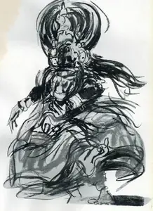 Topolski, Feliks (Artist). Krishna Kutty as Bhasmasura in The Boon, n.d. | Drawing