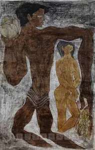 Sadequain (Artist). Adam And Eve, 1979 | Painting