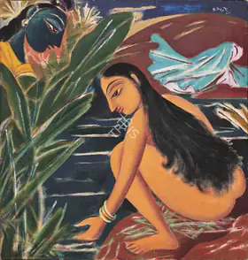 Keyt, George (Artist). Radha And Krishna, 1965 | Painting