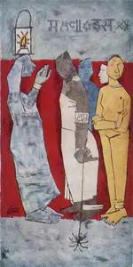 Husain, M.F. (Artist). Between the Spider and the Lamp, 1958 | Painting
