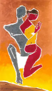 Husain, M.F. (Artist). Ardha-Nareshwar (Lovers), n.d. | Painting