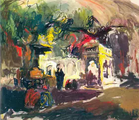 Raza, S.H. (Artist). Temple Scene, n.d. | Painting