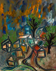 Ribeiro, Lance (Artist). Green Landscape, 1960 | Painting