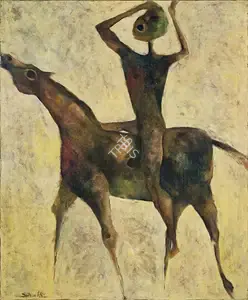Shuvaprassana (Artist). "Rider", 1982 | Painting