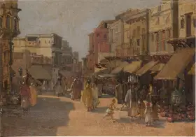 Taskar, L.N. (Artist). Street Scene, Agra, n.d. | Painting