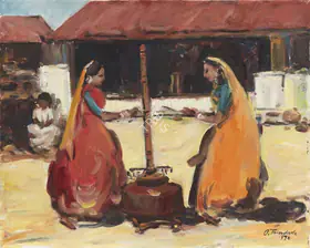 Trindade, Angela (Artist). Untitled (Two Women), 1970 | Painting