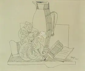 Souza, F.N. (Artist). Still Life with Jug, 1949 | Drawing