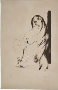Mehta, Tyeb (Artist). Untitled (Seated Lady), 1985 | Drawing