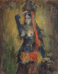 Mookherjea, Sailoz (Artist). Rajasthani Belle with Belongings, late 1950s | Painting