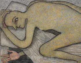 Chowdhury, Jogen (Artist). Man In Bed, 2002 | Drawing