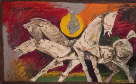 Husain, M.F. (Artist). Untitled (Horses), n.d. | Painting