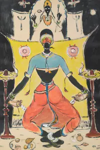 Ara, K.H. (Artist). Untitled (Dancer), 1950 | Painting