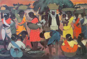 Bendre, N.S. (Artist). Fisherwomen, 1943 | Painting