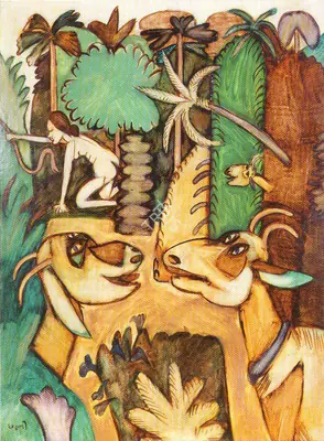 Subramanyan, K.G. (Artist). Goats In Eden, 1987 | Painting