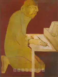 Khanna, Krishen (Artist). Scribe, 2002 | Painting