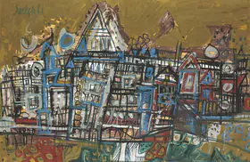 Souza, F.N. (Artist). Untitled (Crawford Market), 1961 | Painting