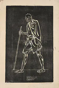 Bose, Nandalal (Artist). Bapuji, 1930 | Graphic Art