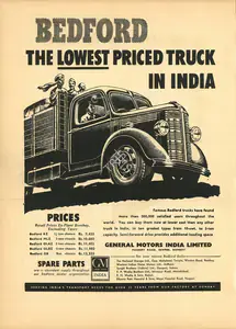 General Motors India (Advertiser). Bedford, 1950 | Advertisement