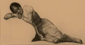 Dhurandhar, M.V. (Artist). Woman Resting, 1912 | Drawing
