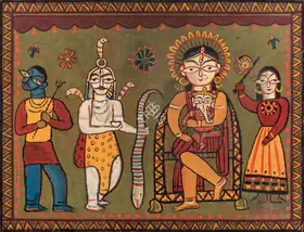 Roy, Jamini (Artist). Ganesh with Parents, n.d. | Painting