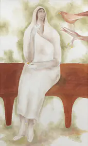 Shah, Haku (Artist). Woman with Bird, 2000 | Painting