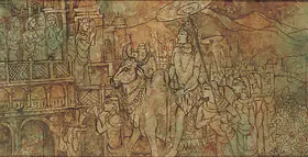 Ray, Shyamal Dutta (Artist). Siva's Procession, 1976 | Painting