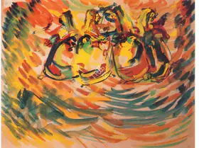 Biswas, Nikhil (Artist). Dancers, n.d. | Painting
