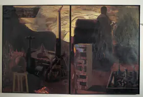 Sharma, Nataraj (Artist). New Housing Society at the Outskirts of the City, 1996 | Painting