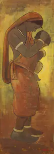 Roy, Jamini (Artist). Untitled (Mother and Child), n.d. | Painting