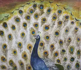 Pyne, Kartick Chandra (Artist). Peacock, 2007 | Painting