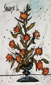 Souza, F.N. (Artist). Yellow Flowers, 1964 | Painting