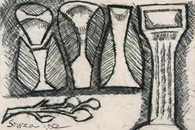 Souza, F.N. (Artist). Still Life, 1952 | Drawing