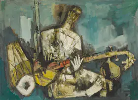 Husain, M.F. (Artist). Untitled (The Musician), n.d. | Painting