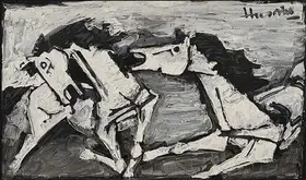 Husain, M.F. (Artist). Untitled (Horses), circa 1990 | Painting