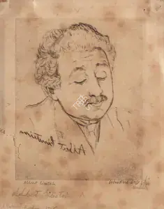 Dey, Mukul (Artist). Albert Einstein, 1926 | Graphic Art