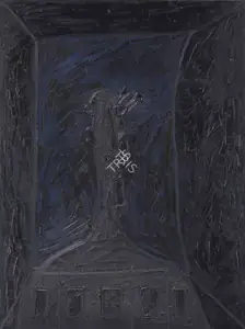 Souza, F.N. (Artist). Portrait Of A Man In A Dark Room, 1965 | Painting