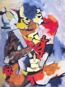 Husain, M.F. (Artist). Mahabharata-Bhim, 1971 | Painting