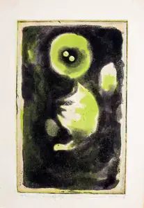 Hore, Somnath (Artist). Untitled (Green Figure), 1967 | Graphic Art