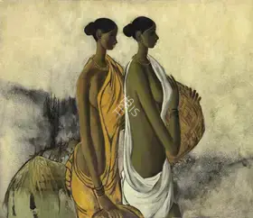Prabha, B. (Artist). Untitled (Village Women), 1977 | Painting