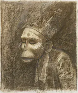 Pyne, Ganesh (Artist). Untitled (Hanuman), 2001 | Painting
