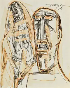 Souza, F.N. (Artist). Untitled, 1957 | Drawing