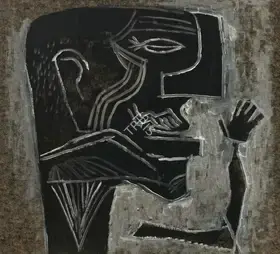 Kulkarni, K.S. (Artist). Untitled (Face), circa mid 1960s | Painting