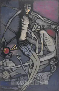 Karmakar Prokash Artist Assassinated Oil on canvas 1968 Painting FineArts 00376598