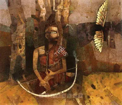 Pyne, Ganesh (Artist). The Wings, 1980 | Painting